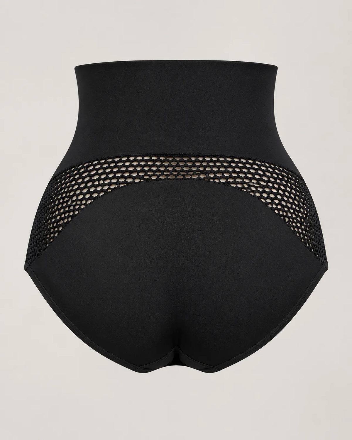 Calzón Faja Cintura Alta con Malla Calada - Negro
