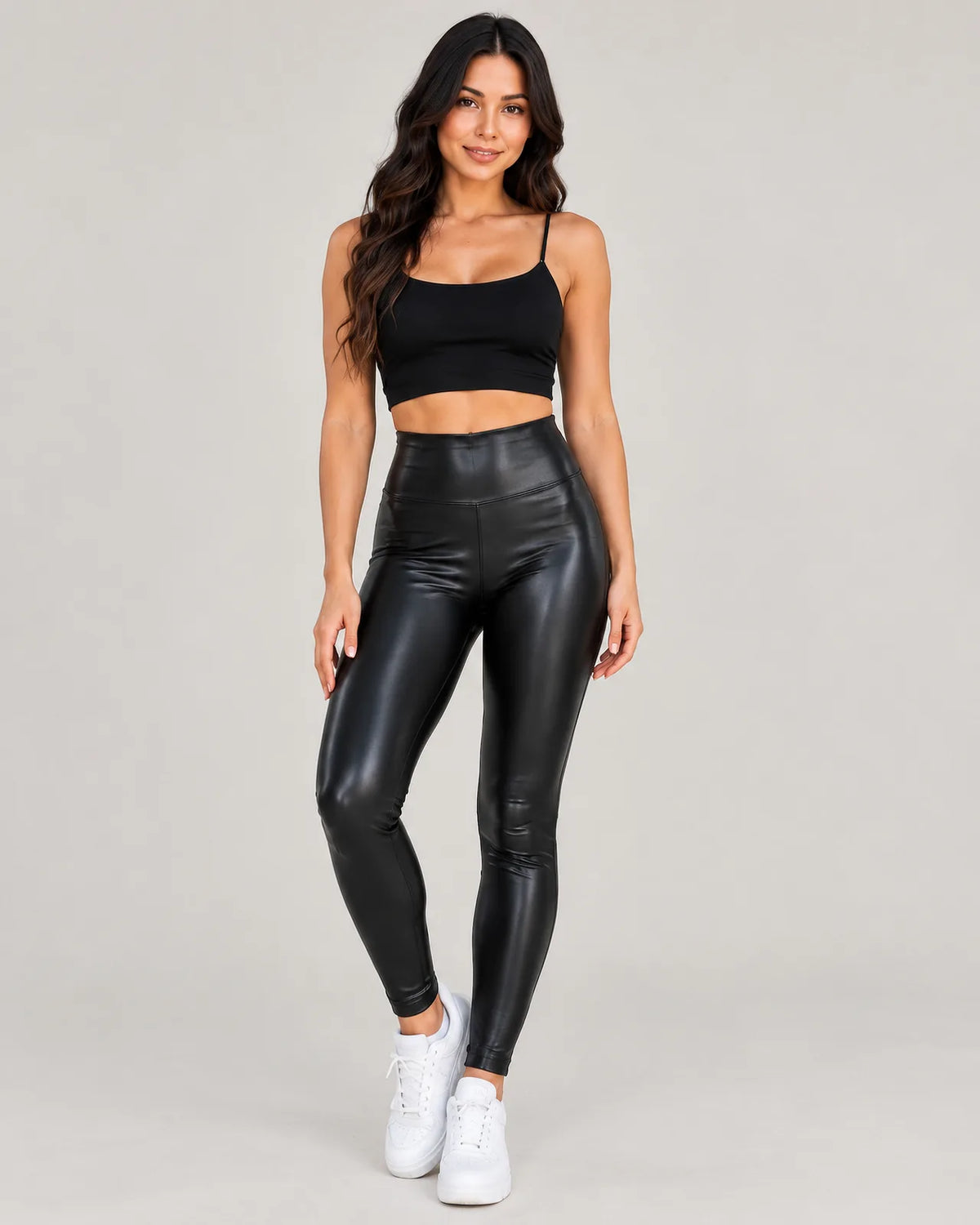 Leggins Efecto Cuero Realza Tu Figura - Negro