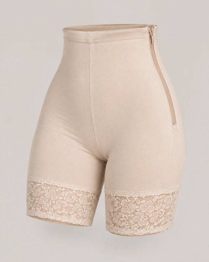 Panty Faja Levanta Cola con Cremallera Lateral - Beige