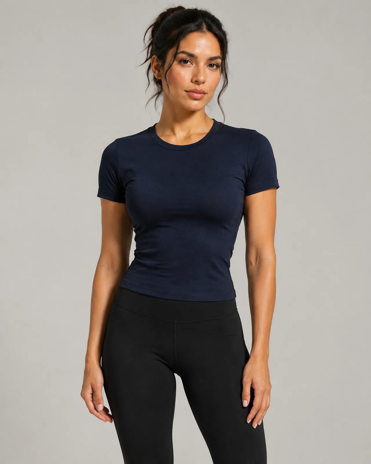 Camiseta Moldeadora Cuello Redondo Power Fit - Azul
