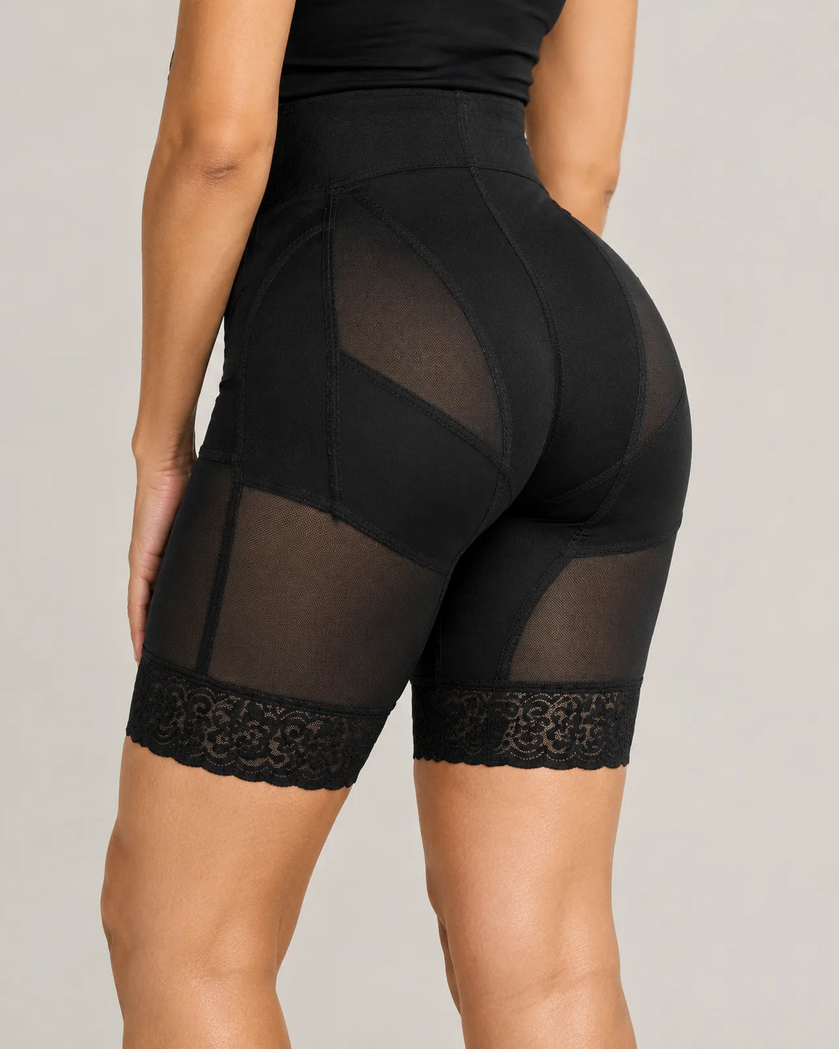 Short Levanta Cola Big Booty con Encaje - Negro