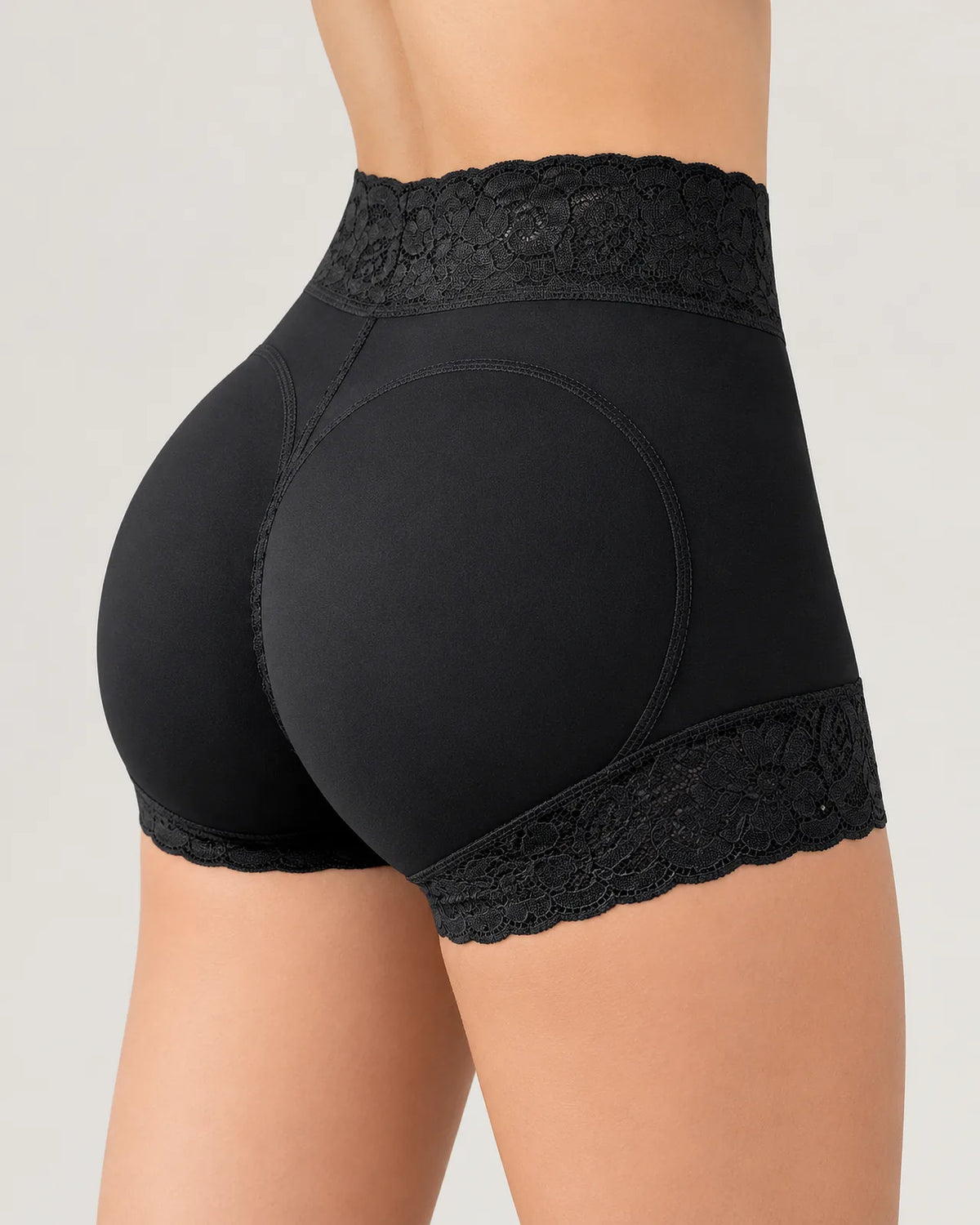 Short Faja Levanta Cola con Encaje - Negro